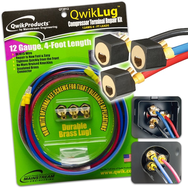 Qwikproducts QwikLug Terminal repair lugs 12 AWG, 4ft leads QT2912 - main